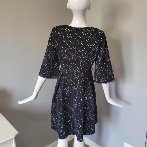 Modcloth Yumi Polka Dot Lace Trimmed Dress, VGUC, Size S - Picture 4 of 7